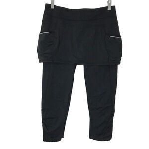 Athleta 2-in-1 Skirted Crop Leggings in Black Small